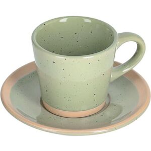 Taza de café con plato Tilia de cerámica verde claro