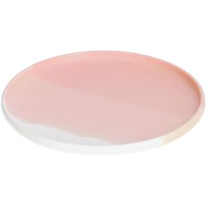 Plato de postre Sayuri de porcelana rosa y blanco