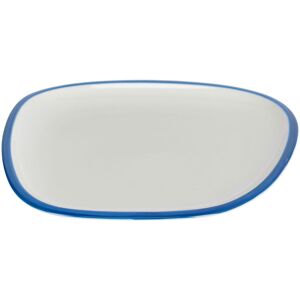 Plato plano Odalin de porcelana blanco y azul