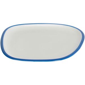 Plato de postre Odalin de porcelana blanco y azul