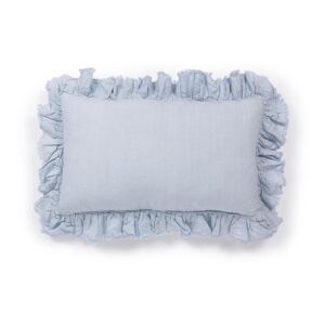 Funda de cojín Nacha de algodón y lino azul 30 x 50 cm