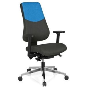 Hjh Silla ergonómica BEIRUT uso 8h, ajustable, gris oscuro/ azul