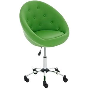 Ofisillas Silla de Diseño VIENA, acolchado, estructura metálica, en piel verde