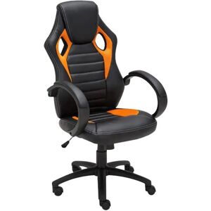 Ofisillas Silla gaming ASCARI, diseño deportivo, color negro y naranja