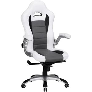 Ofisillas Silla Gaming NORIS de diseño deportivo, gran acolchado y para uso profesional de 8 horas, en blanco