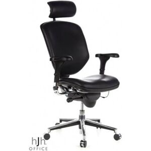 Hjh Silla ergonómica ENJOY ajustable 100%, piel color negro