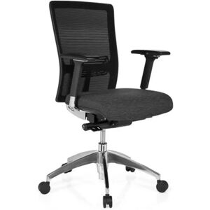 Hjh Silla ergonómica ALVIN BASE en malla, soporte lumbar, gris/negro