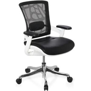 Hjh Silla ergonómica AIRGUS PIEL, soporte lumbar controlable, negro