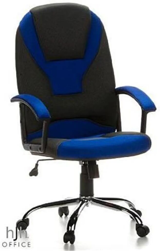 Hjh Silla gaming ordenador CAMARO, color gris y azul, base cromada