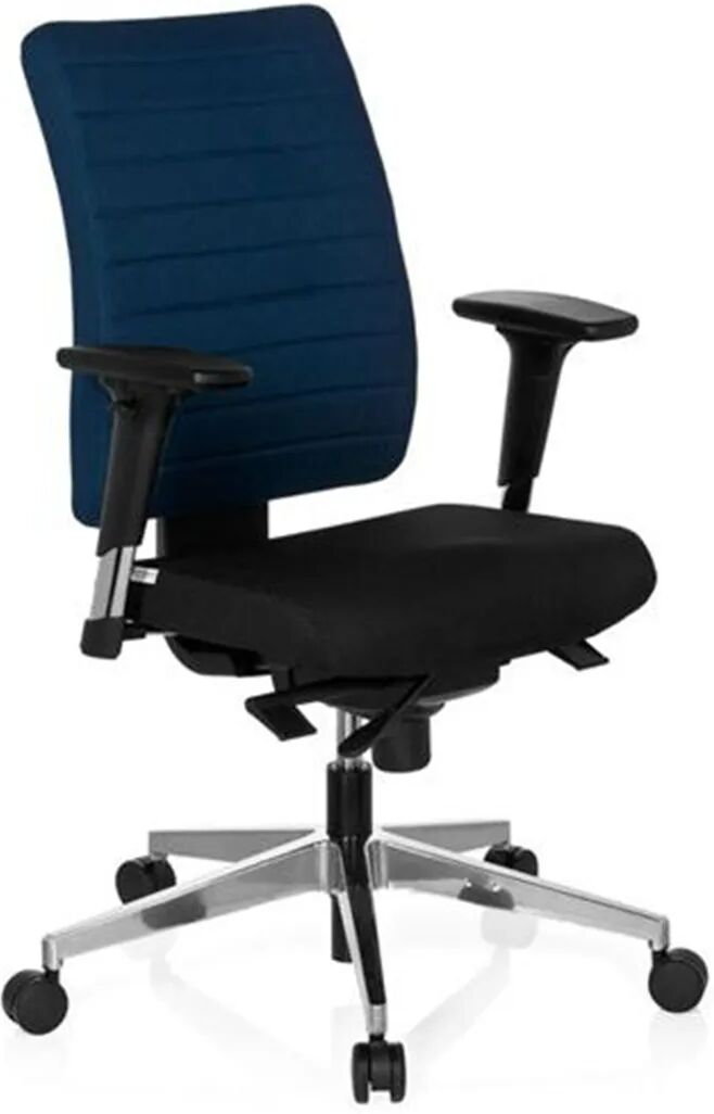 Hjh Silla ergonómica PROFI, 8h, ajustable, base en acero, azul