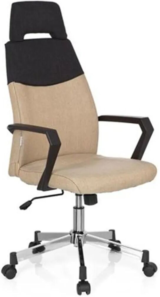 Hjh Silla de oficina COLONIAL PRO, exclusivo diseño, base en metal, color beige