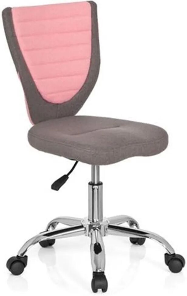 Hjh Silla para niños JUNIOR CONFORT, ergonómica, base metálica, color gris y rosa