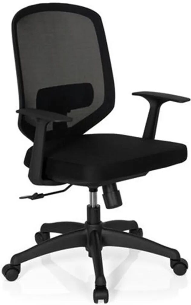 Hjh Silla de oficina DAMA, soporte lumbar ajustable, gran calidad, en negro