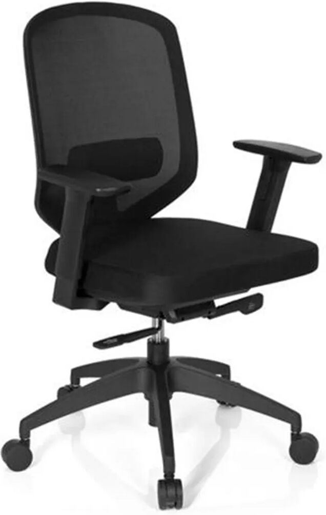 Hjh Silla de oficina ergonómica DAMA PRO, soporte lumbar ajustable, gran calidad, en negro