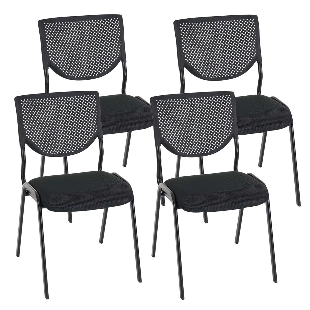 Ofisillas Lote 4 sillas de confidente NAPOLI, estructura metálica, color negro y patas negras