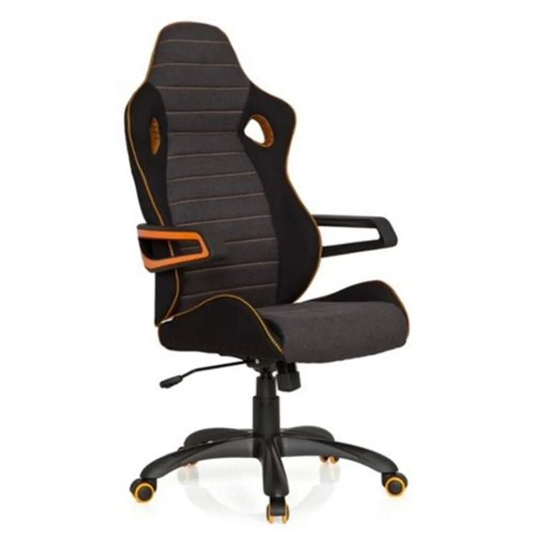 Hjh Silla ordenador Gaming DAKAR deportiva, 8 horas, en negro y naranja