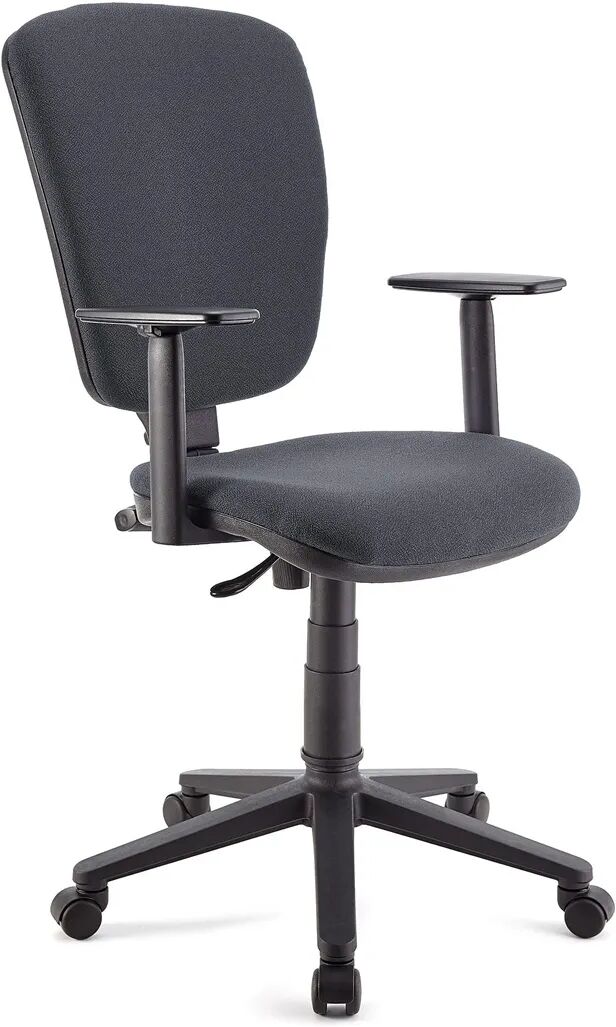 Ofisillas Silla de oficina CALIPSO PLUS, respaldo y brazos ajustables, en tela gris