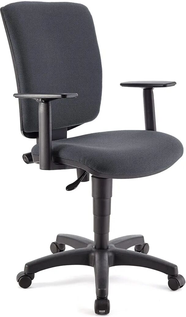 Ofisillas Silla de oficina ATLAS PLUS, respaldo y brazos ajustables, en tela gris