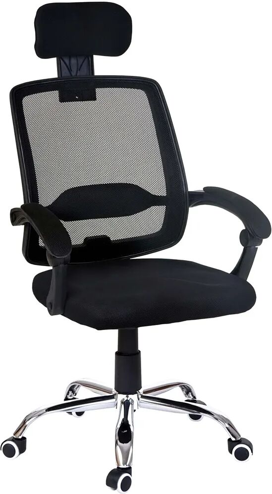 Ofisillas Silla Ergonómica DUNA, soporte lumbar y base de metal, en negro