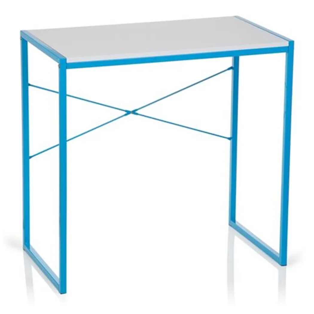 Hjh Mesa de ordenador VEGA, 78x46x76 cm, en Metal y Madera color blanco