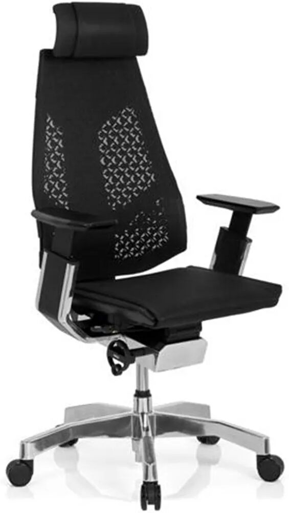 Hjh Silla ergonómica HADES malla, 100% ajustable, en negro