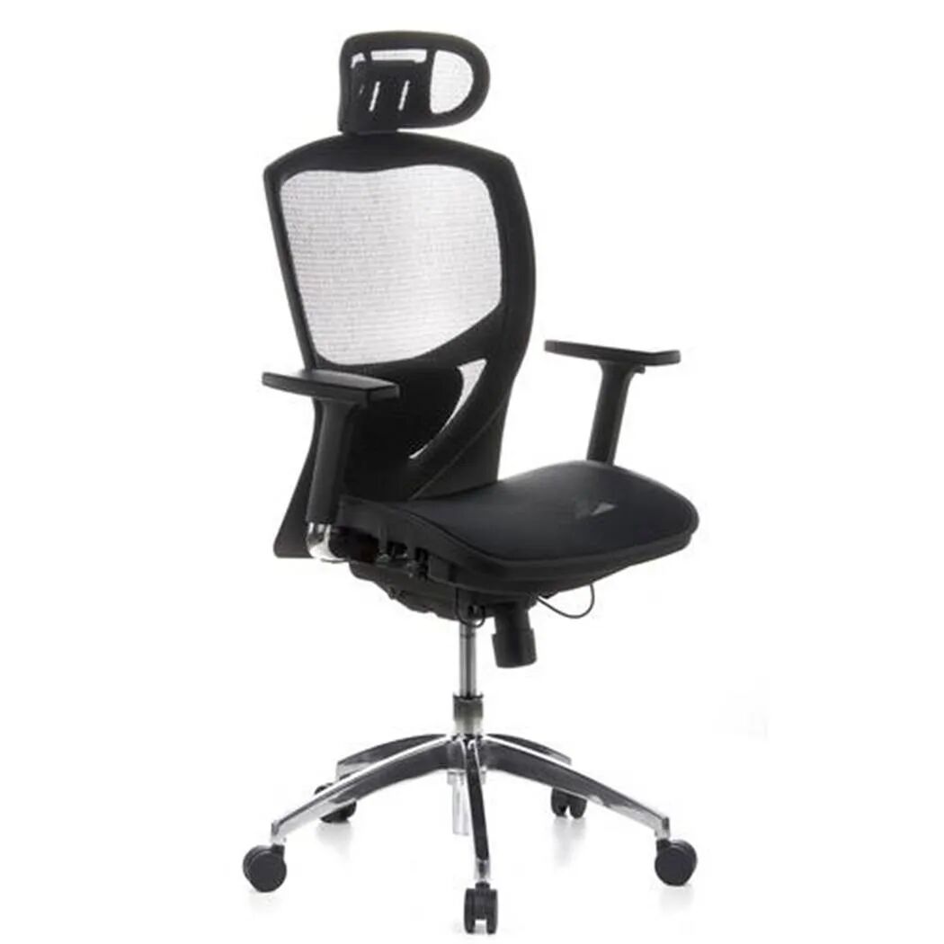 Hjh Silla ergonomica VENUS PRO totalmente ajustable en malla negra