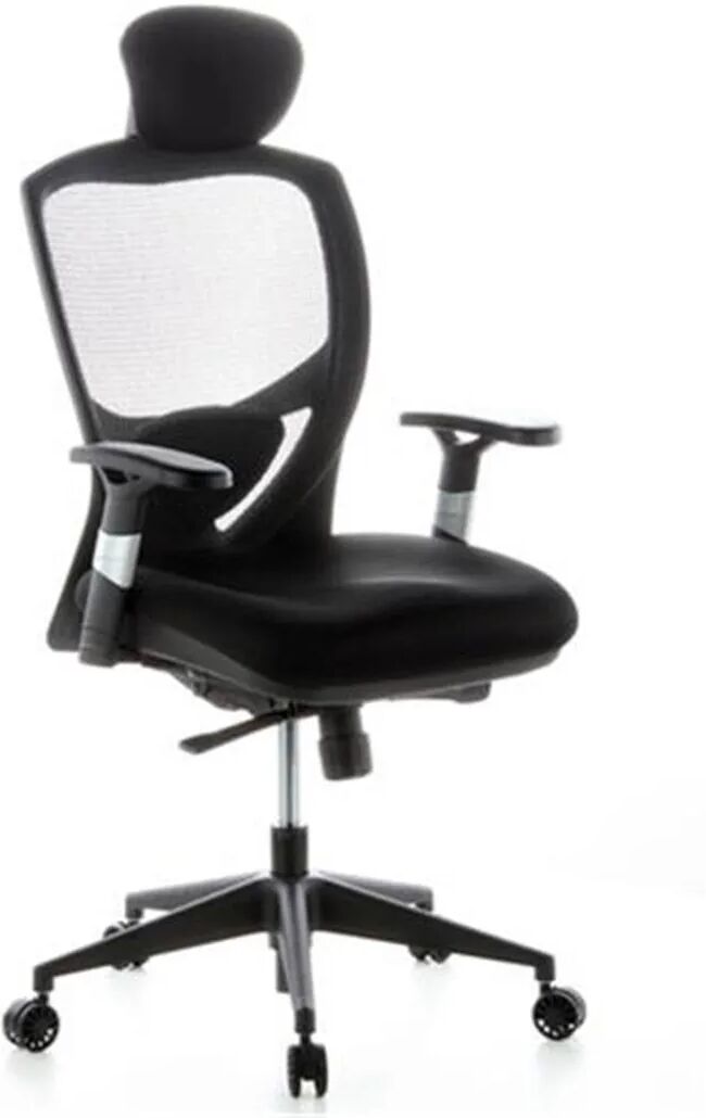 Hjh Silla ergonómica VENUS TELA ajustable 100% en tela negra