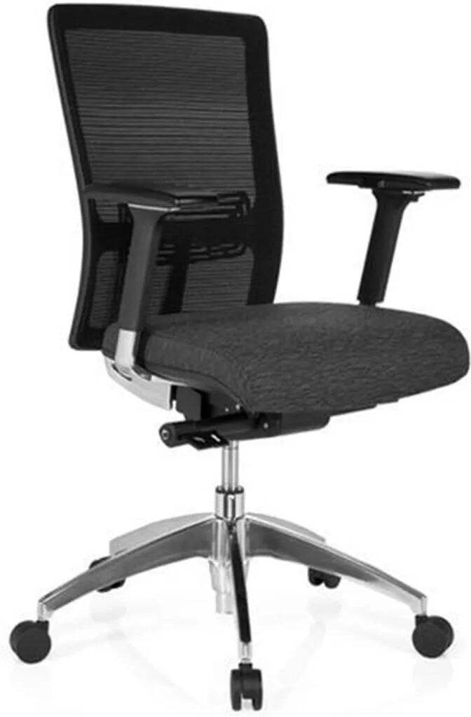 Hjh Silla ergonómica ALVIN BASE en malla, soporte lumbar, gris/negro