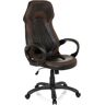 Hjh Sillón gamer JAMIL, reposacabezas integrado, en piel negro y marrón