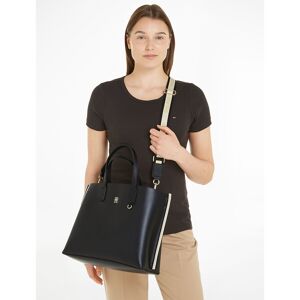 Tommy Hilfiger Bolso tote ICONIC TOMMY SATCHEL. Color Negro Negro