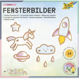 Kit de manualidades imágenes para ventana MAGIC folia, 14 motivos multicolor Kit de manualidades imágenes para ventana MAGIC folia, 14 motivos multicolor