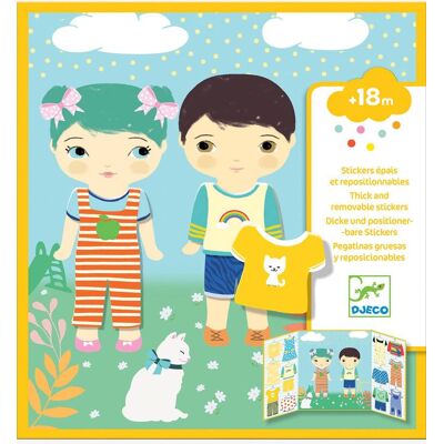 Djeco - Ropa - Set de Pegatinas Reposicionables - Juguete Educativo Djeco - Ropa - Set de Pegatinas Reposicionables - Juguete Educativo