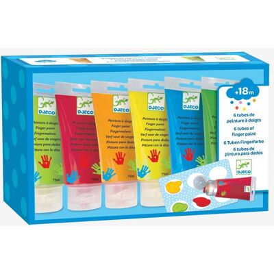 Djeco Pintura con Dedos - 6 tubos - Multicolor - Kit de arte Djeco Pintura con Dedos - 6 tubos - Multicolor - Kit de arte