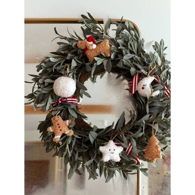 VERTBAUDET Pack de 12 decoraciones de Navidad de borreguito beige VERTBAUDET Pack de 12 decoraciones de Navidad de borreguito beige