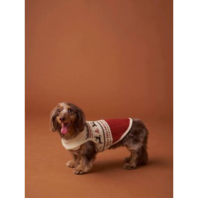 VERTBAUDET Jersey de Navidad para perro rojo VERTBAUDET Jersey de Navidad para perro rojo