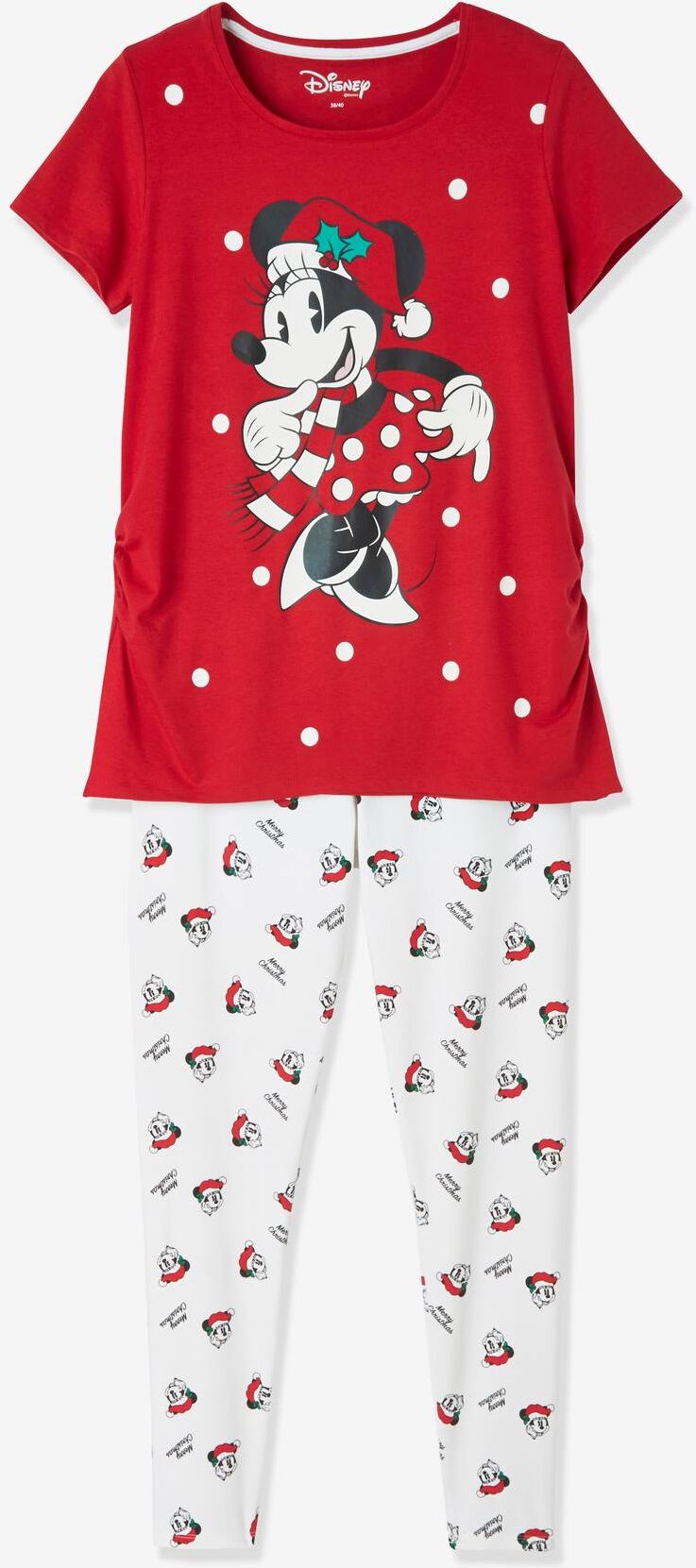 Pijama de Navidad para embarazo Disney® Minnie rojo medio liso