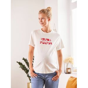 VERTBAUDET Camiseta con mensaje para embarazo y lactancia blanco claro liso con motivos