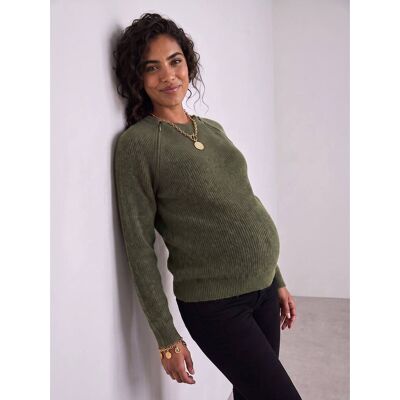 VERTBAUDET Jersey de embarazo y lactancia caqui VERTBAUDET Jersey de embarazo y lactancia caqui
