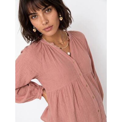 VERTBAUDET Blusa de lactancia y embarazo de gasa de algodón orgánico* rosa palo VERTBAUDET Blusa de lactancia y embarazo de gasa de algodón orgánico* rosa palo