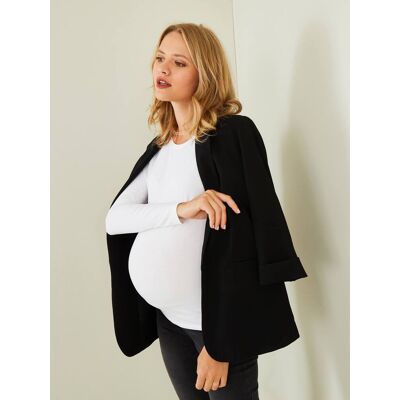 VERTBAUDET Pack de 2 camisetas para embarazo, de manga larga negro oscuro liso VERTBAUDET Pack de 2 camisetas para embarazo, de manga larga negro oscuro liso