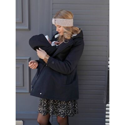 VERTBAUDET Parka evolutiva para embarazo y postparto negro oscuro liso VERTBAUDET Parka evolutiva para embarazo y postparto negro oscuro liso