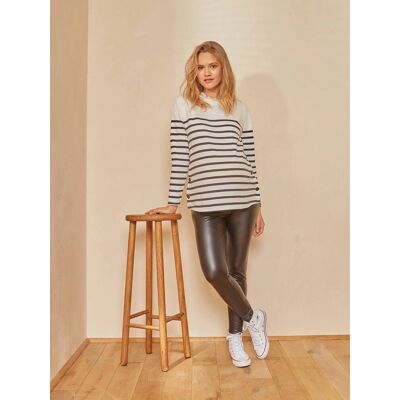 VERTBAUDET Leggings de piel sintética para embarazo negro oscuro liso VERTBAUDET Leggings de piel sintética para embarazo negro oscuro liso