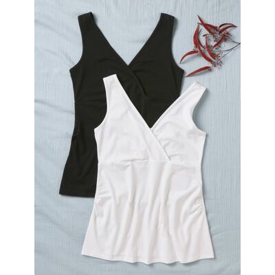 VERTBAUDET Lote de 2 camisetas cruzadas de tirantes para embarazo y lactancia negro VERTBAUDET Lote de 2 camisetas cruzadas de tirantes para embarazo y lactancia negro