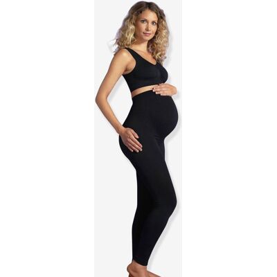Leggings para embarazo CARRIWELL con sujeción delantera y dorsal integrada negro Leggings para embarazo CARRIWELL con sujeción delantera y dorsal integrada negro