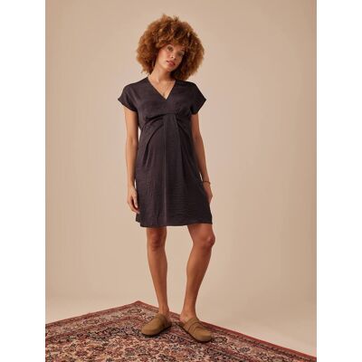Vestido para embarazo efecto satinado ENVIE DE FRAISE gris oscuro Vestido para embarazo efecto satinado ENVIE DE FRAISE gris oscuro