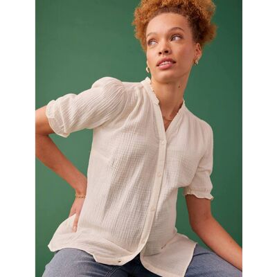 Blusa para embarazo de gasa de algodón ENVIE DE FRAISE crudo Blusa para embarazo de gasa de algodón ENVIE DE FRAISE crudo