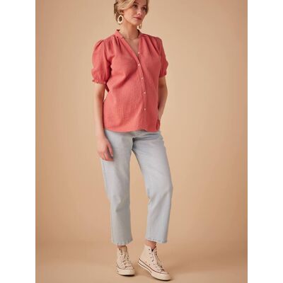 Blusa para embarazo de gasa de algodón ENVIE DE FRAISE rosa viejo Blusa para embarazo de gasa de algodón ENVIE DE FRAISE rosa viejo