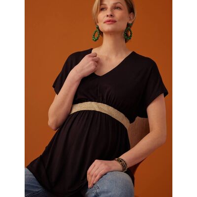 Top para embarazo con cuello de pico Félicieor ENVIE DE FRAISE negro Top para embarazo con cuello de pico Félicieor ENVIE DE FRAISE negro