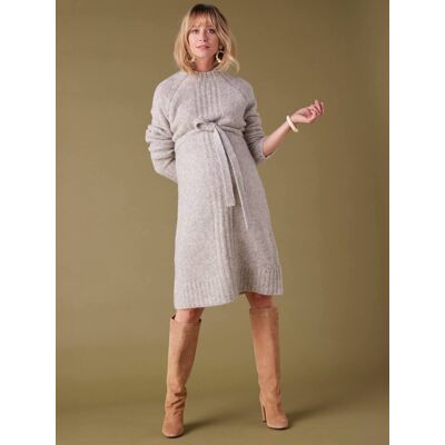 Vestido para embarazo de punto tricot ENVIE DE FRAISE gris perla Vestido para embarazo de punto tricot ENVIE DE FRAISE gris perla