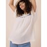 Blusa para embarazo Farah ENVIE DE FRAISE de gasa de algodón blanco